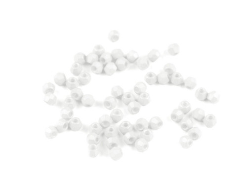 Skleněné broušené korálky 4 mm (5g) - bílá