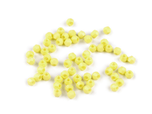 Skleněné broušené korálky 4 mm (5g) - žlutá