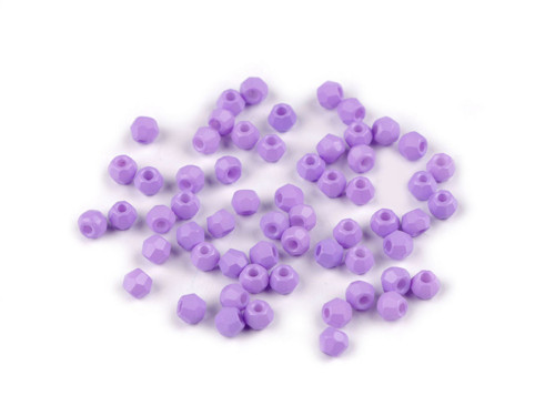 Skleněné broušené korálky 4 mm (5g) - lila