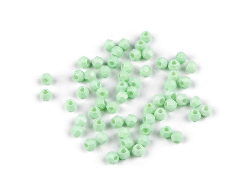 Skleněné broušené korálky 4 mm (5g) - zelená