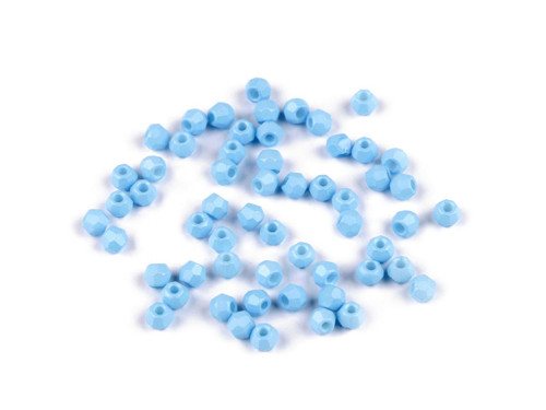 Skleněné broušené korálky 4 mm (5g) - modrá