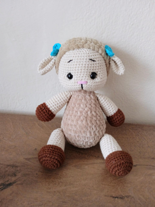 Ovečka béžová..24cm — foto 1