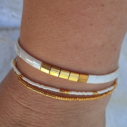 Myiuki náramky - sada ,,Bianco e oro"