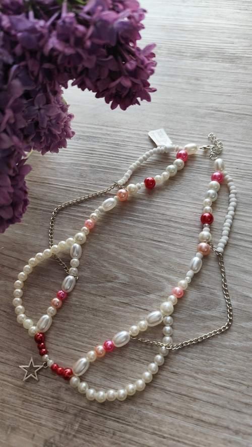 Perličkový kombinovaný náhrdelník