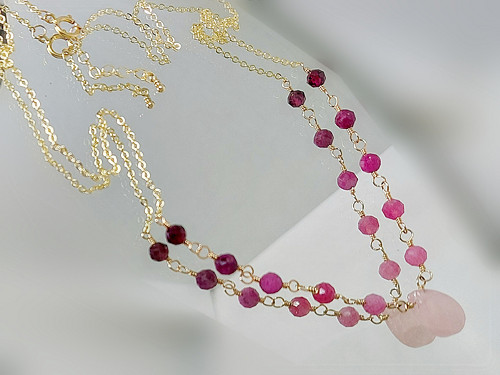 "LILI" GF 5% zlata 14Kt, turmalín, rubín, granát