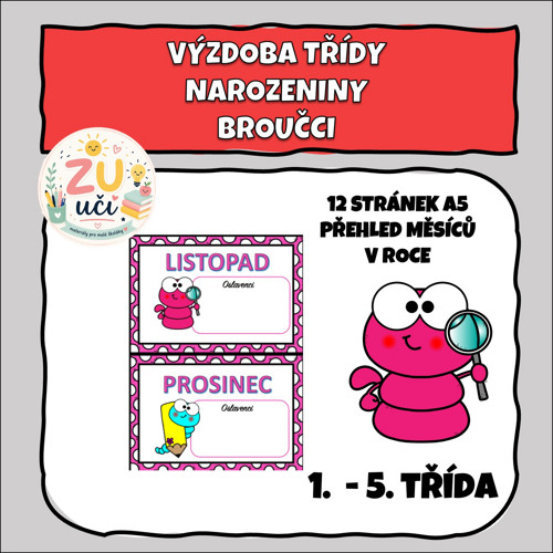 Výzdoba třídy - Narozeniny - Broučci