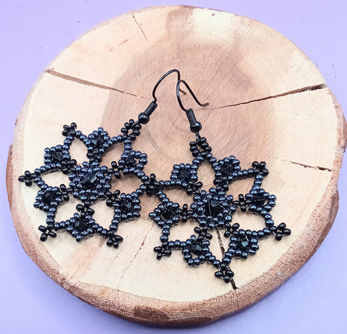 Šité náušnice Květy " Elegant"