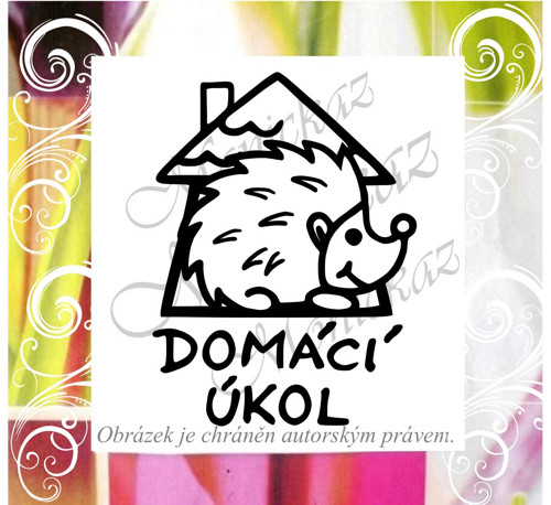 Domácí úkol ježek 1900. Razítko.