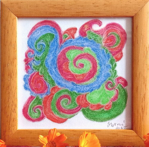 Autorský relaxační obrázek Vzpomínka, suchý pastel