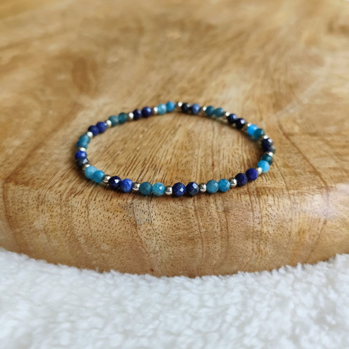 Náramek z minerálu Lapis Lazuli a Apatit