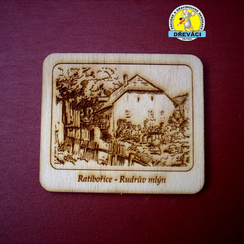 Turistický magnet dřevěný Rudrův mlýn Ratibořice
