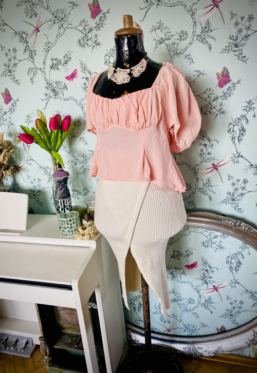 Halenka peplum lososová — foto 1