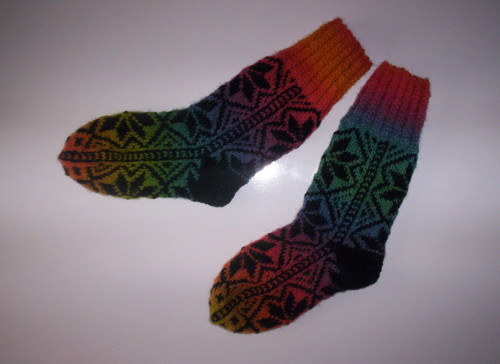 Ponožky 100% merino, duhové, vel. 39
