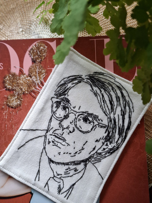 Vyšívaná brož KunstPunk - Andy Warhol (velká)