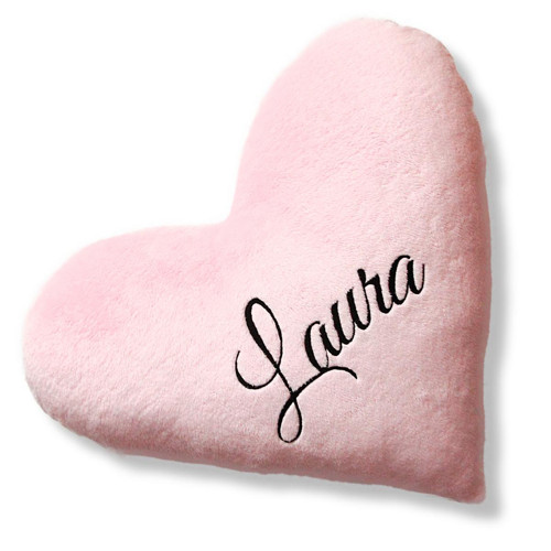 Polštář srdce růžové se jménem Laura