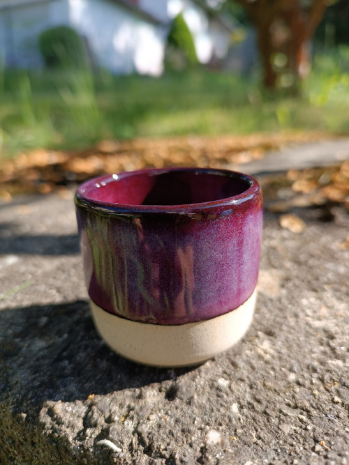 Keramický kalíšek,hrnek na espresso 50 ml "violka"