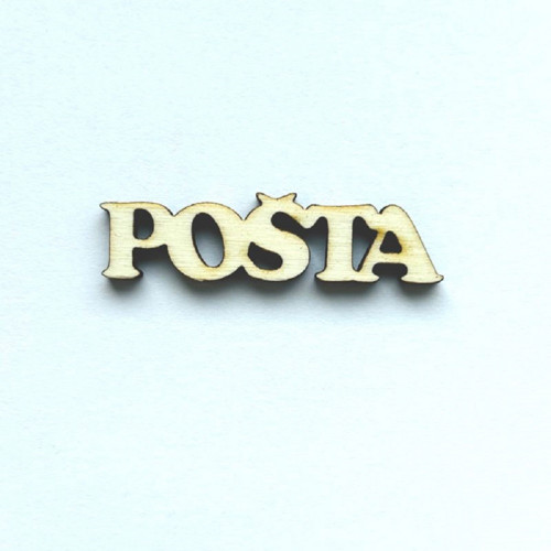 Pošta / nápis - výřezy z překližky - W528A