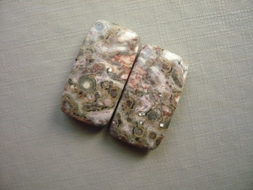 Pár kabošonů - jaspis leopardí 20 mm, č.2Bf