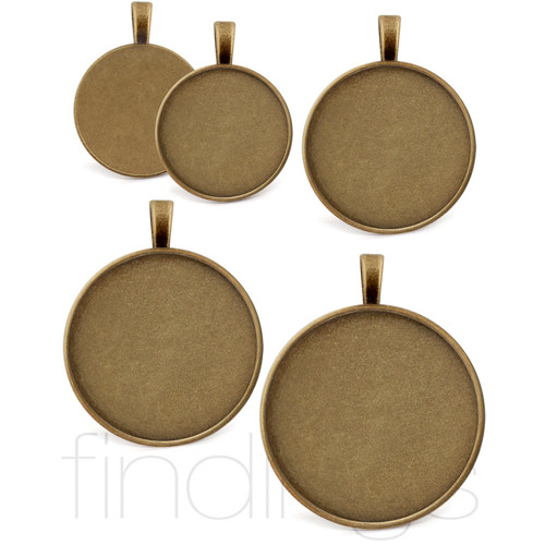 Lůžko starobronz mělké kulaté / 24,5mm > 2ks