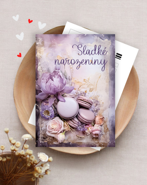 Sladké narozeniny - pohlednice nebo přání