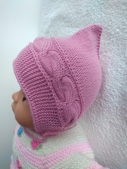 Čepička "COPKY" ze 100% merino příze 1 -3 měsíce