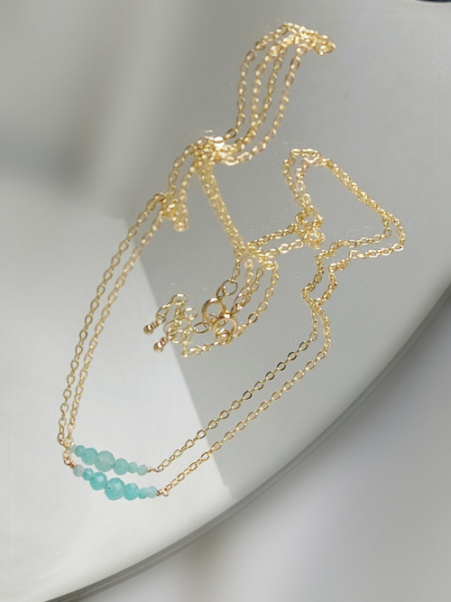 "BEA" GOLD FILLED 5% zlata 14Kt amazonit