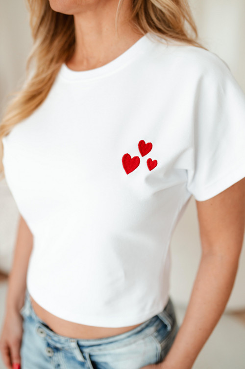 Dámské crop top tričko bílé - láska