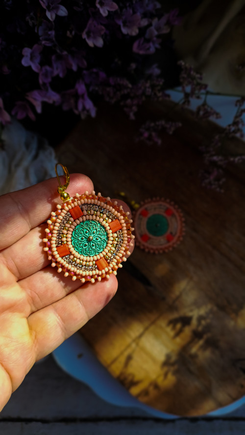 Madaba earrings n.40 - vyšívané náušnice — foto 1