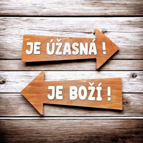 Dřevěná oboustranná cedulka do fotokoutku