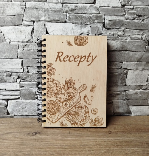 Dřevěný blok - Recepty A5 nelinkovaný