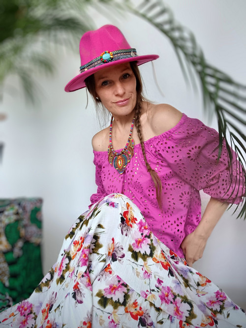 Sukně V Boho Stylu Mušelín Bio Kvéty