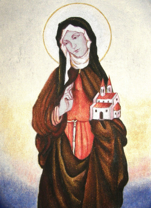 Křestní rouška se sv. Anežkou Českou, originální