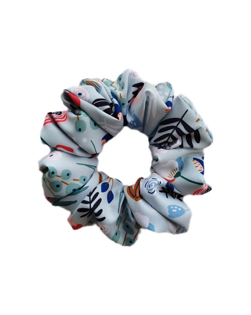 Gini HEDVÁBNÁ scrunchie M- FLOWER SKY — foto 1