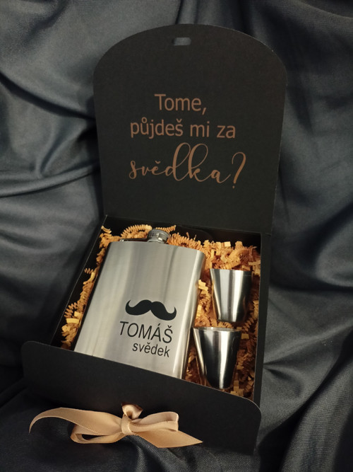 Dárková krabička pro svědka - s placatkou