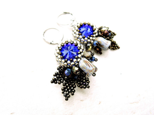 Royal Blue ... Swarovski rivoli — foto 1