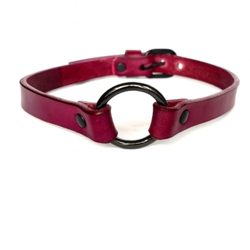 Choker z pravé hovězí kůže s černým kováním