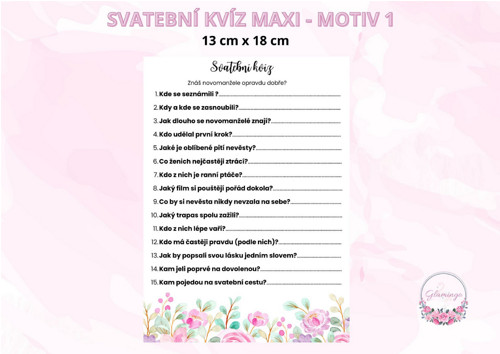 Svatební kvíz Maxi - motiv 1