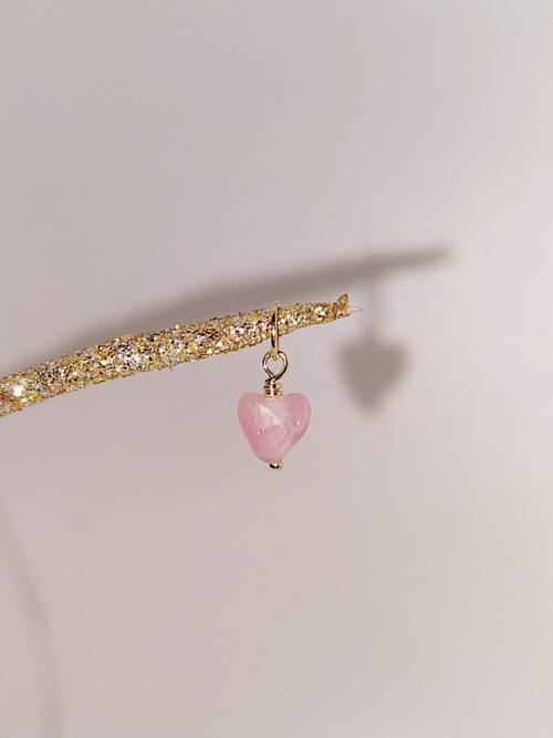 "Pink love" Přívěsek růžový turmalín, zlato 14Kt