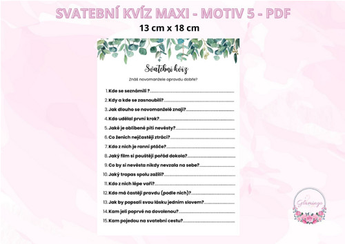 Svatební kvíz Maxi - motiv 5 -PDF