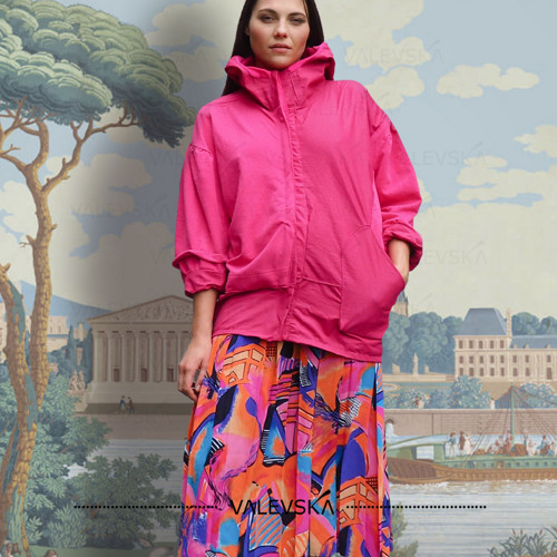 Eko bunda v barvě fuchsie, M/L/XL