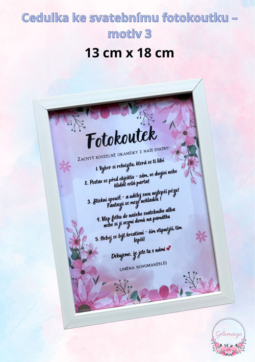 Cedulka ke svatebnímu fotokoutku – motiv 3