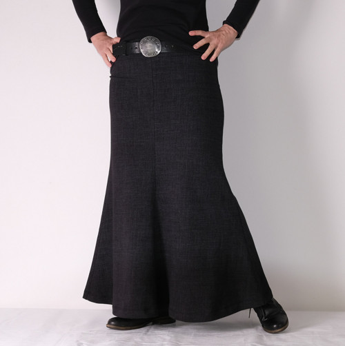 Maxi sukně černý denim