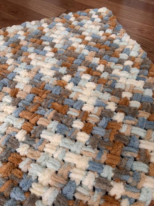 AURA deka Puffy 135x170 cm modro-béžovo-bílá