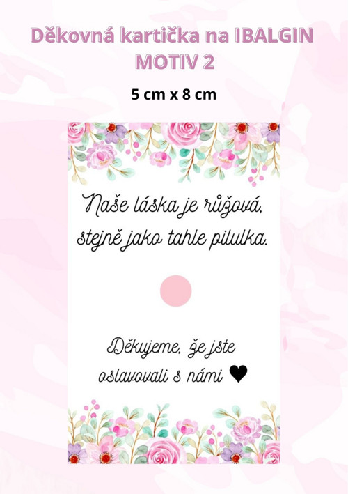 Děkovná kartička na Ibalgin - Motiv 2