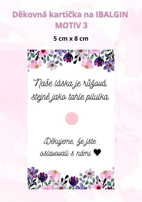 Děkovná kartička na Ibalgin - Motiv 3