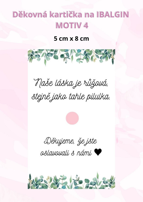 Děkovná kartička na Ibalgin - Motiv 4