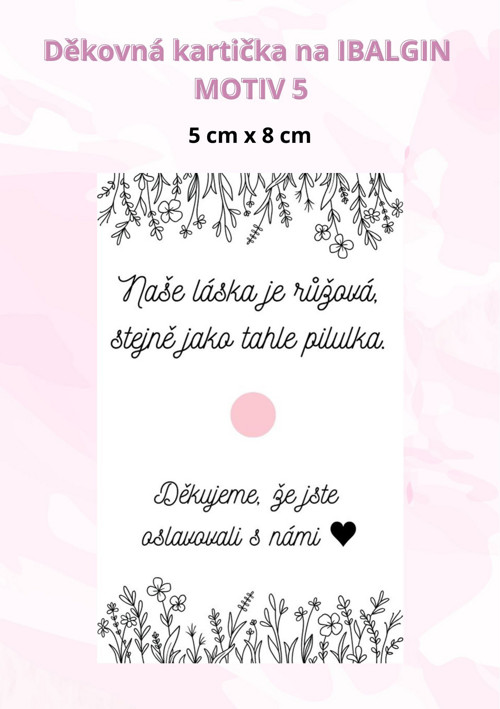 Děkovná kartička na Ibalgin - Motiv 5