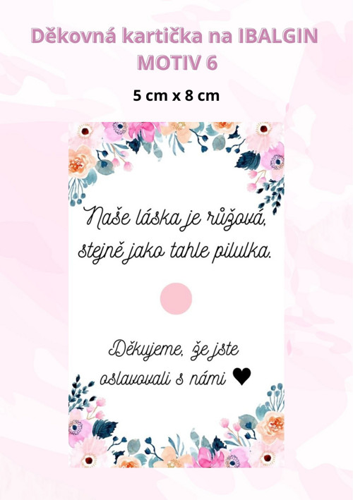 Děkovná kartička na Ibalgin - Motiv 6