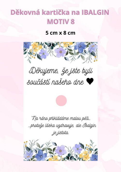 Děkovná kartička na Ibalgin - Motiv 8