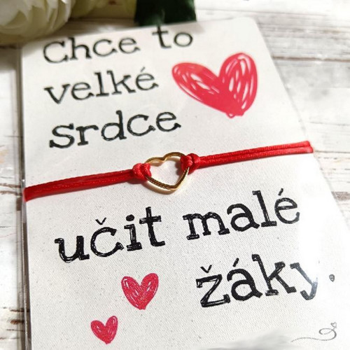 Náramek na šňůrce - Pro paní učitelku - nerez